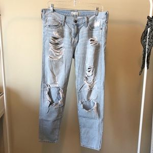 Abercrombie Mid Rise Distressed Jeans